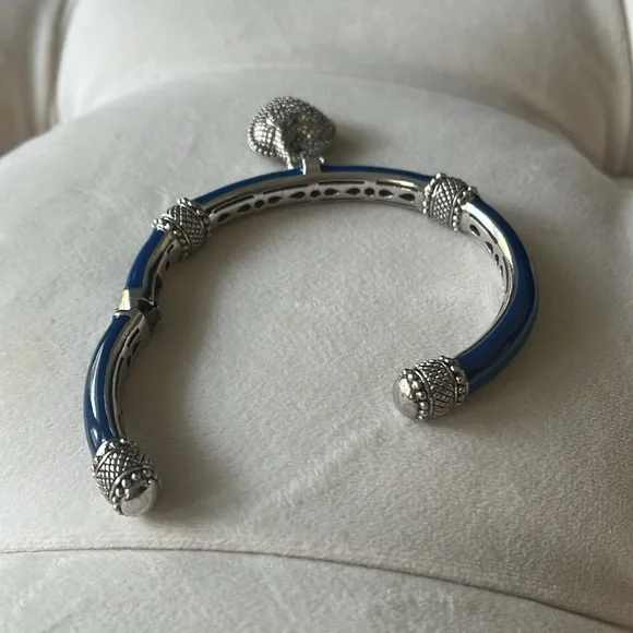 Judith Ripka Sterling Blue Enamel and CZ Bracelet - Picture 8 of 13